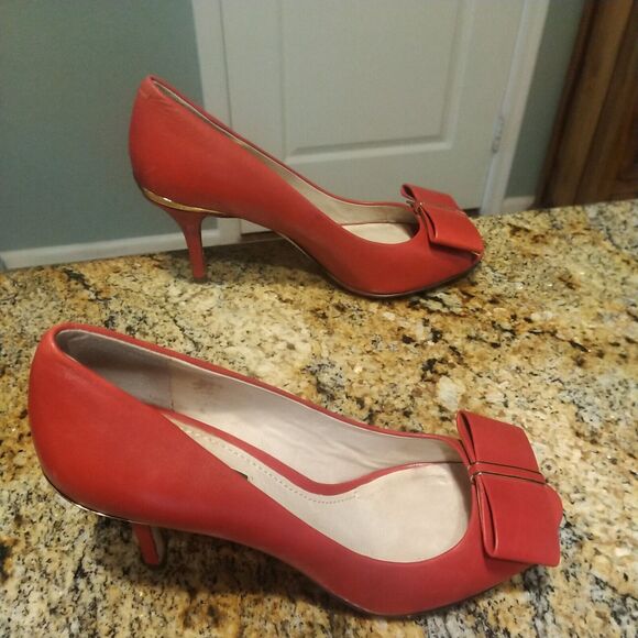 Louise et Cie LO-JORDYNA Women's LAVISH SHEEP NAPPA LEATHER PUMPS - Size 7M RED - Picture 5 of 12